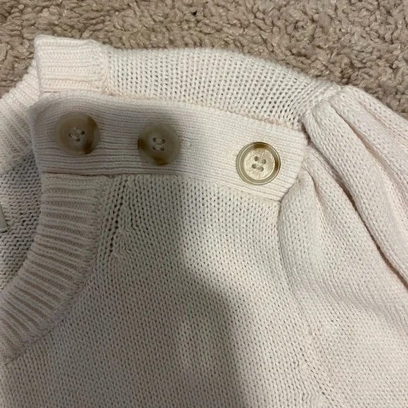 LOFT Puff Sleeve Button Sweater - Picture 3 of 8